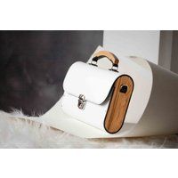 Wood Leather White Handland Beige Bag Original Trendy Wooden Shoulder Woman Messenger Classical Gift | Etsy (US)