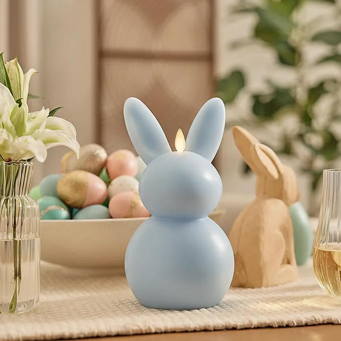 Luminara Easter Bunny Candle- 4.5" x 4.5" x 8.5"- Flameless Real-Flame Holiday-Inspired Decor- AA... | Amazon (US)