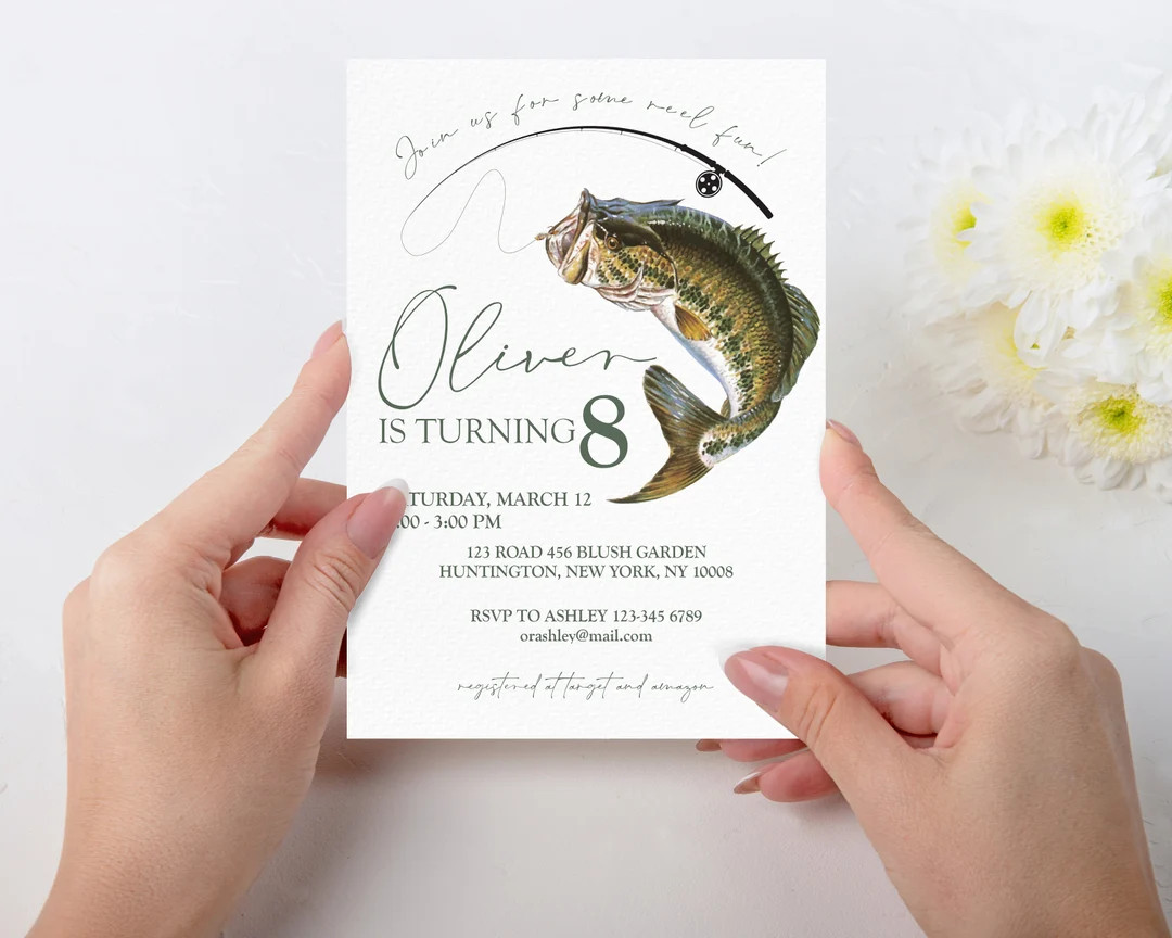 Editable Fishing Birthday Invitation Template, Fishing Birthday Invite, Fish Bday Invitation, Ree... | Etsy (US)