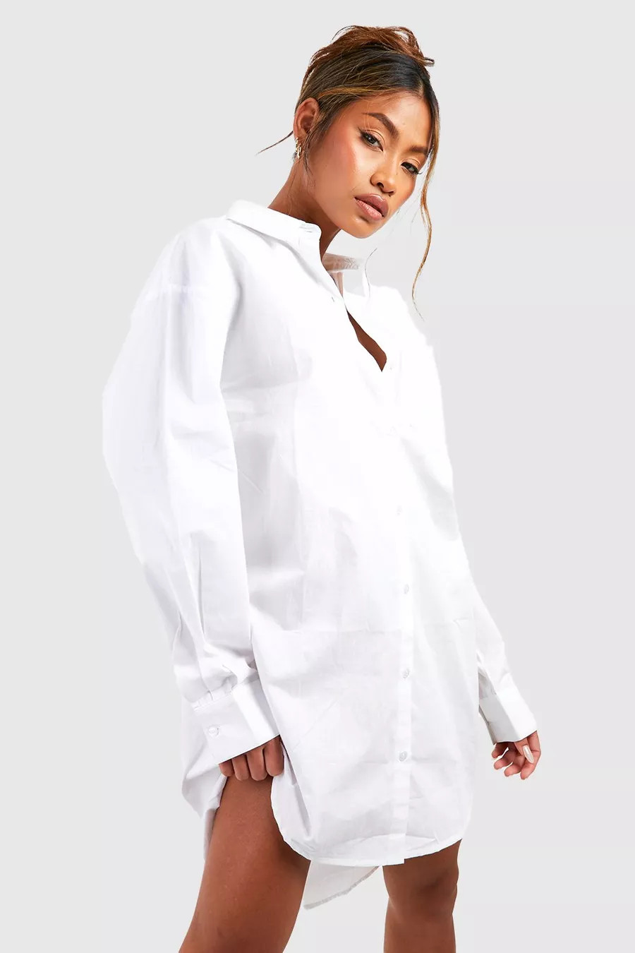 Robe chemise oversize en coton | Boohoo.com (FR)