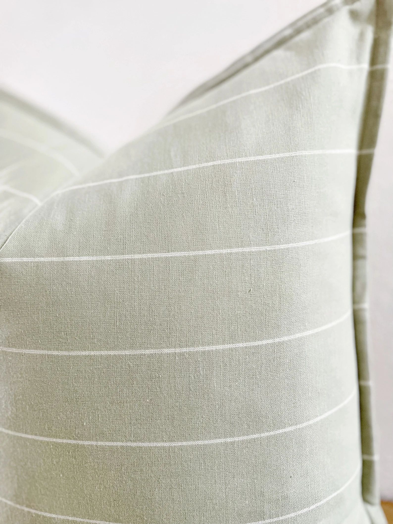 Sage green pillow cover stripe, modern linen pillow cover minimalist, layering pillow cover 18x18... | Etsy (US)