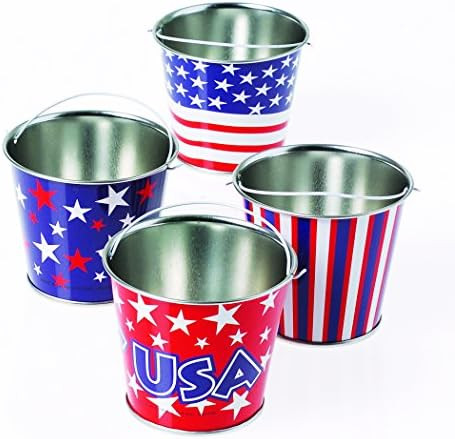 Marvel Trading Company, Inc. US Toy Assorted Mini Patriotic Pail 2.75" T Gift Buckets, Red White ... | Amazon (US)