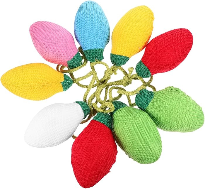 VOSAREA Christmas Felt Lightbulb Garland Knitted Bulb Pendant Ceiling Mantle Hanging Garland Xmas... | Amazon (US)