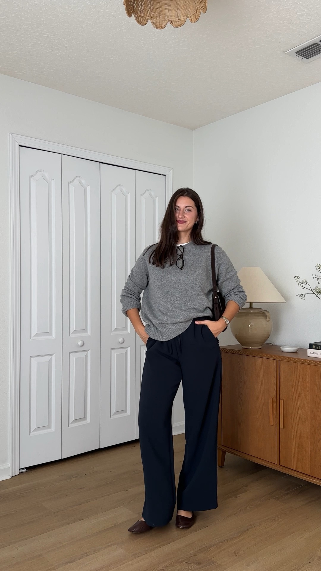 Simple fall ootd! Wearing small sweater and pants, xs tee, and flats run tts 

#LTKStyleTip #LTKSeasonal #LTKSaleAlert