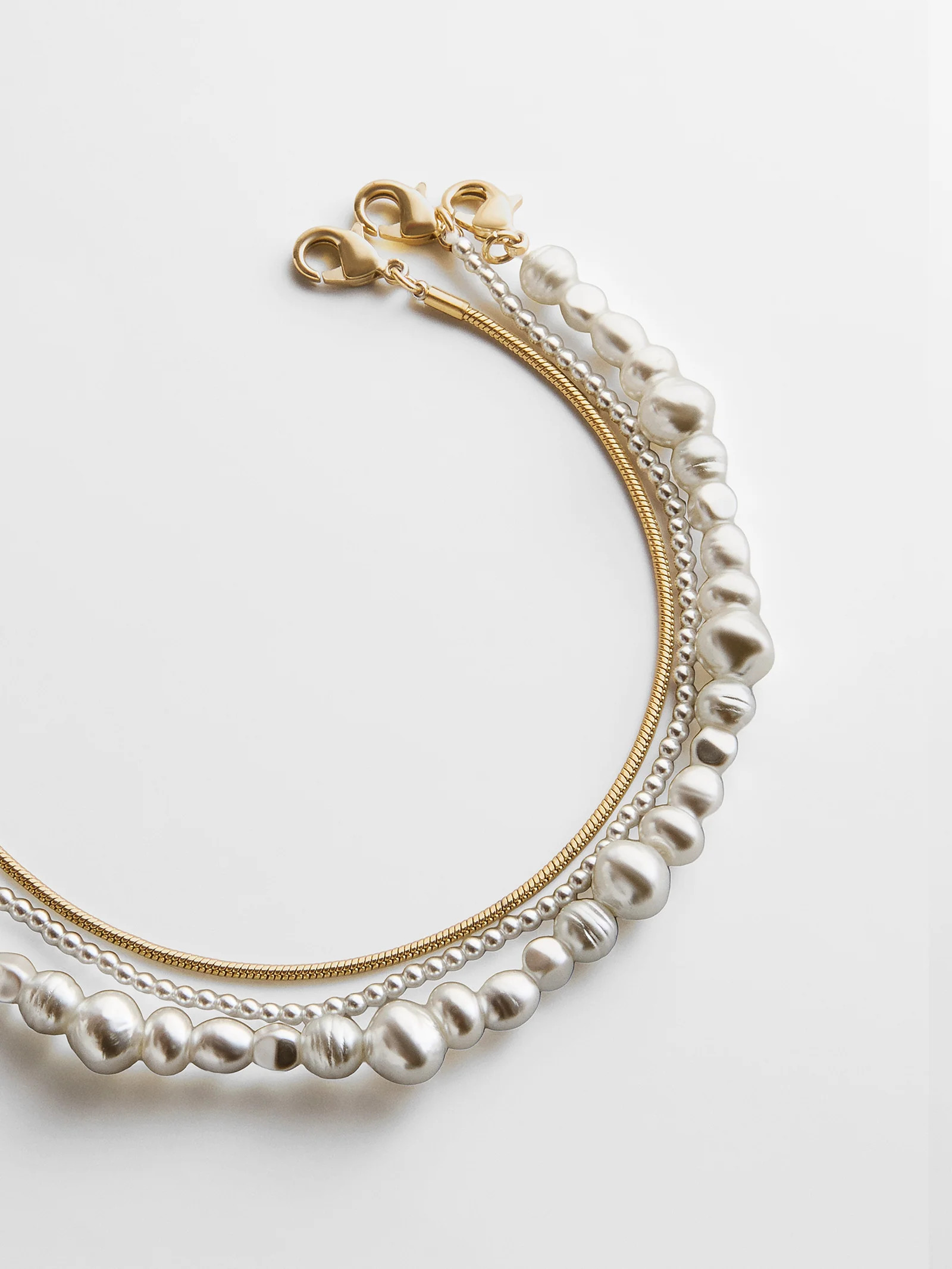 Reese Waterproof Pearl Anklet Set - Gold/Pearl | BaubleBar
