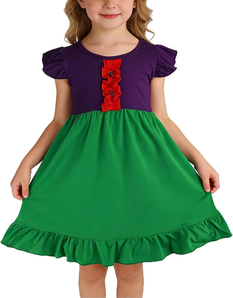 Toddler Girls Cotton Princess Dress Multi-Color Flutter Sleeve Summer Outfits 3-8Y | Amazon (US)
