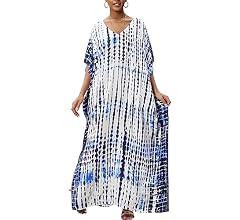 Chunoy Women Casual Turkish Kaftan Loose Lightweight Oversized Caftan Beach Cover Up Maxi Dress | Amazon (US)