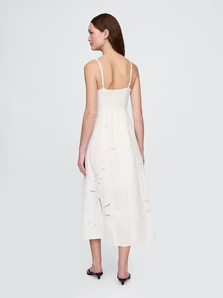 Linen-Blend Embroidered Maxi Dress | Gap (US)