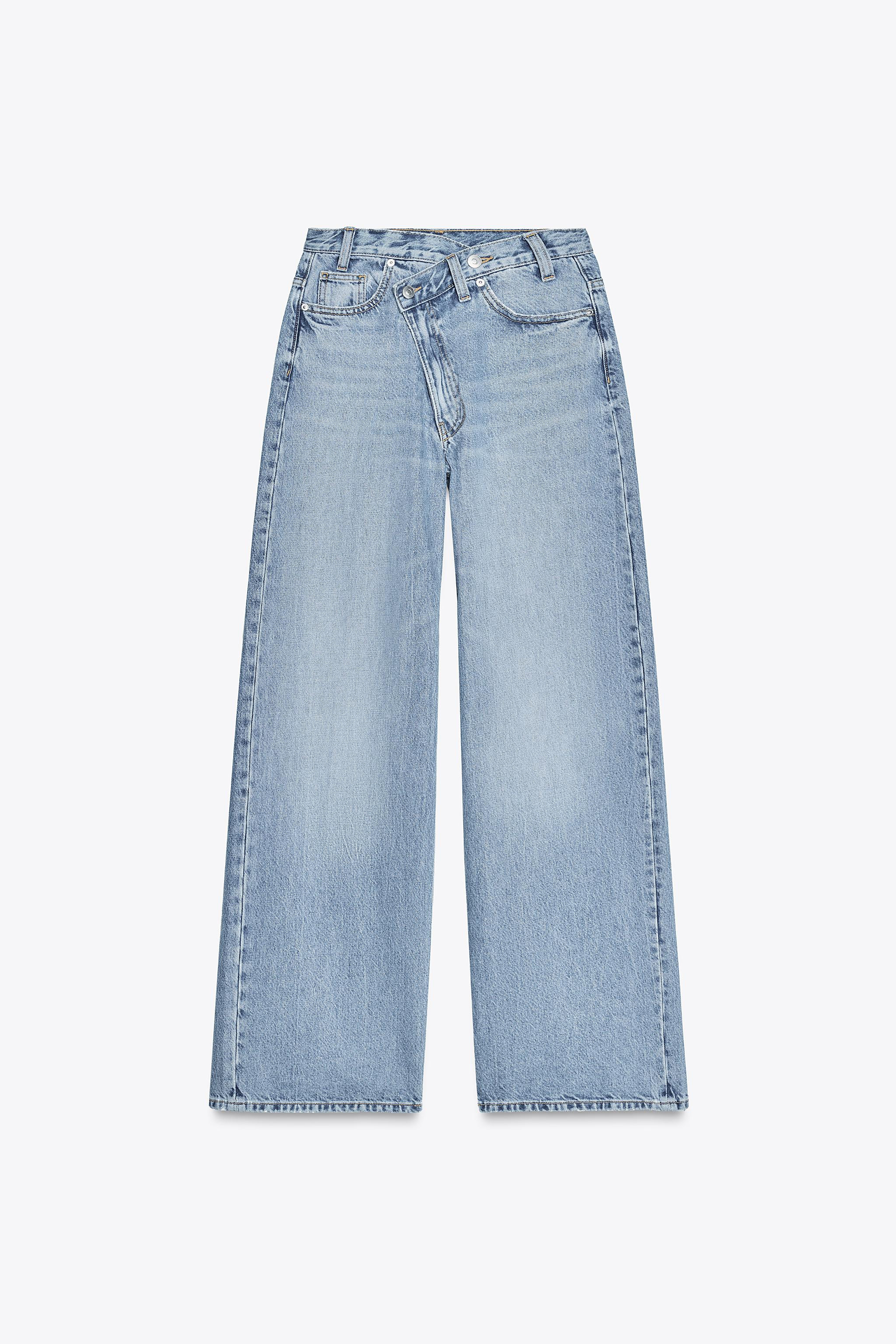 TRF HIGH-RISE WIDE LEG CROSSOVER WAIST JEANS | Zara US