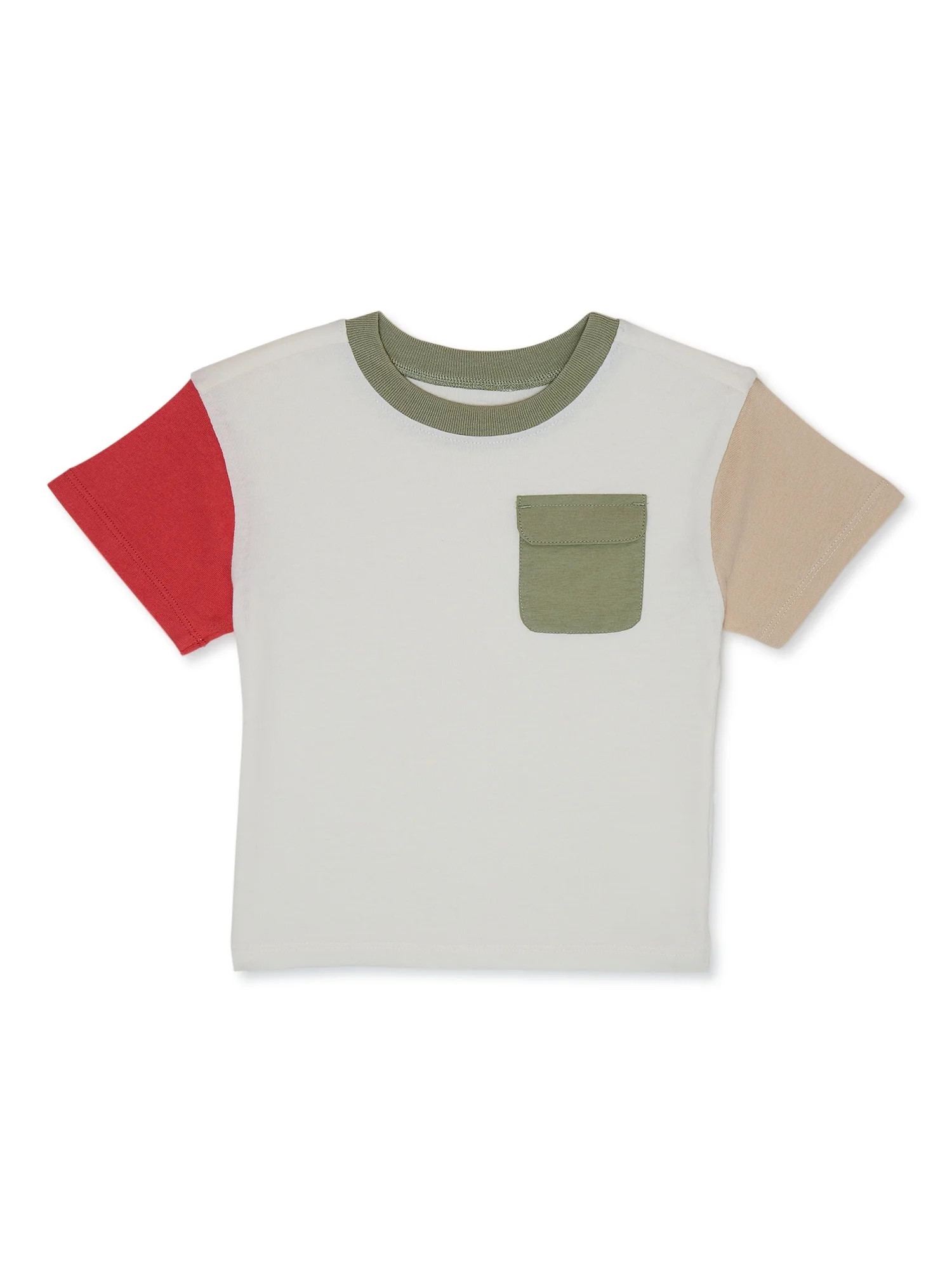 Garanimals Toddler Boy Short Sleeve Colorblock Pocket T-Shirt, Sizes 12M-5T | Walmart (US)