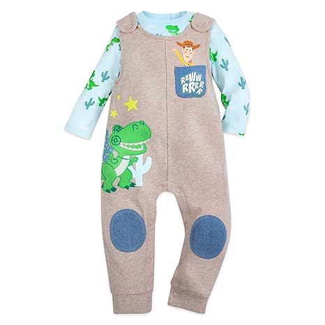 Disney Pixar Rex and Woody Dungaree and Bodysuit Set for Baby – Toy Story Size 12-18 MO Multi | Amazon (US)