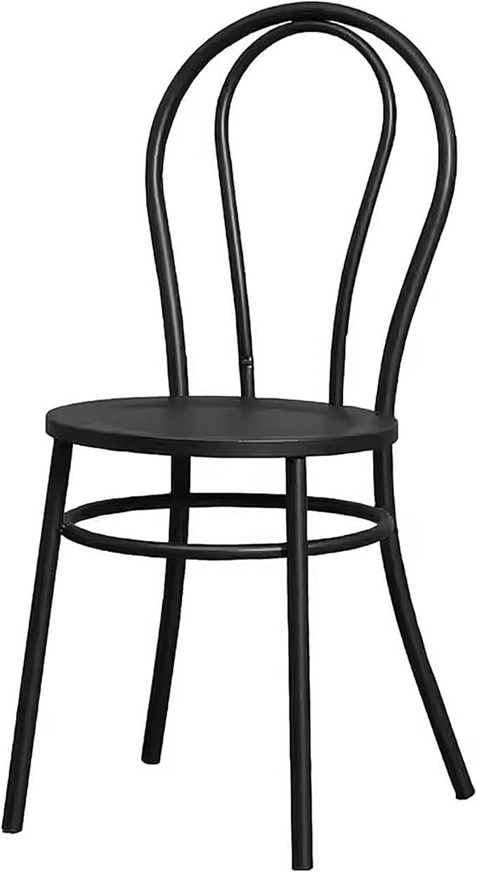 Kitchen Chairs, Round Seat Dining Chairs, with Hollowed Curved Backrest, Iron Art Backrest Dining... | Amazon (US)