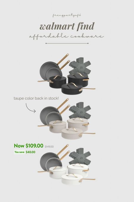 Beautiful Walmart 12 piece cookware set is on sale! This taupe color just came back in stock today!

#LTKSaleAlert #LTKHome