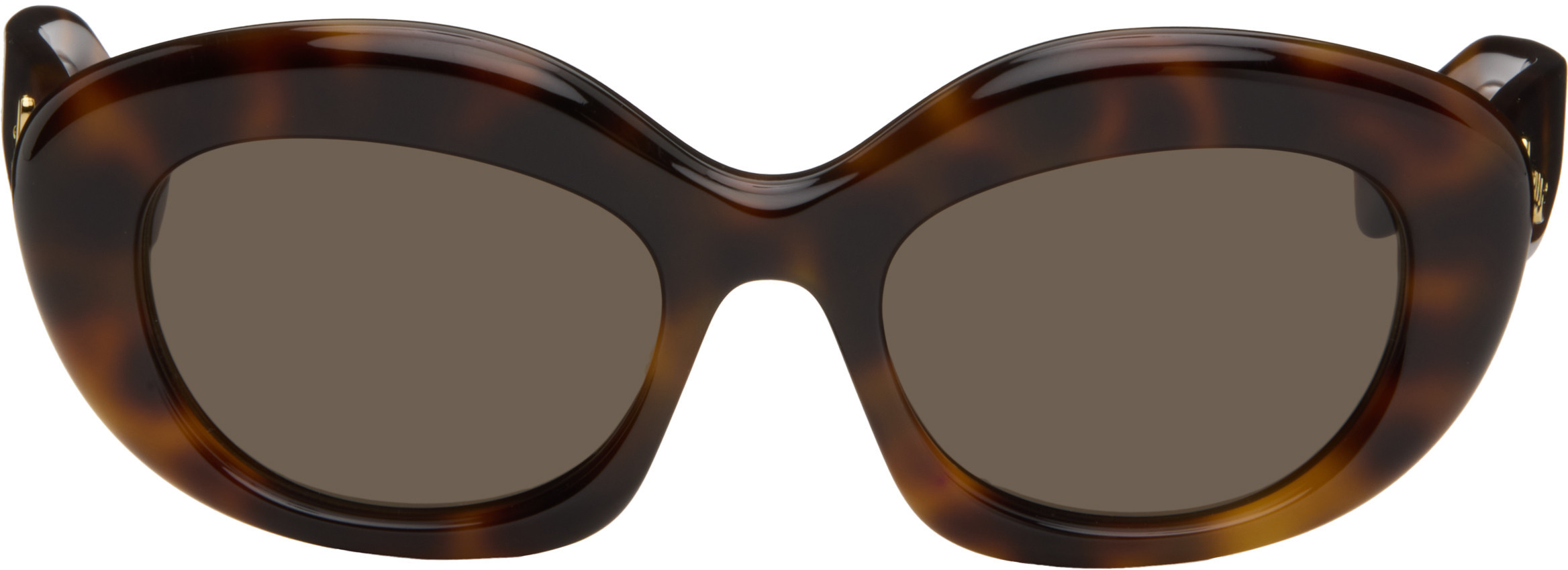 LOEWE Brown Curvy Logo Cat-Eye Sunglasses | SSENSE
