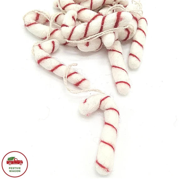 Felt Christmas Candy Cane Decoration Felt Christmas Tree | Etsy | Etsy (US)