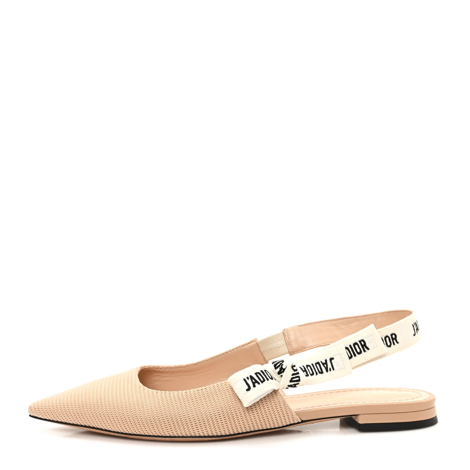 Christian Dior Technical Canvas Ribbon J'Adior Slingback Ballet Flats 39 Powder Nude 1703181 | FASHIONPHILE (US)
