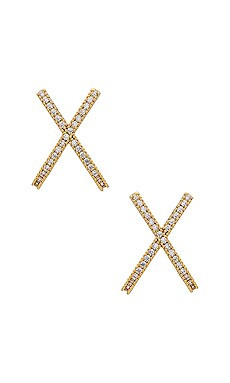 SHASHI Kris Kros Pave Earrings in Gold from Revolve.com | Revolve Clothing (Global)