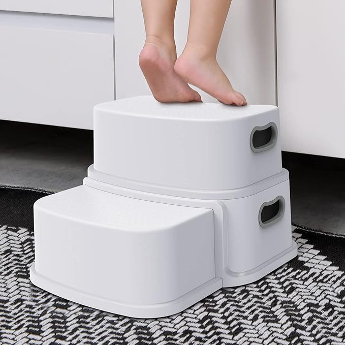 2 Step Stool for Toddlers, Anti-Slip Sturdy Toddler Step Stool for Bathroom Sink, Toilet Potty Tr... | Amazon (US)