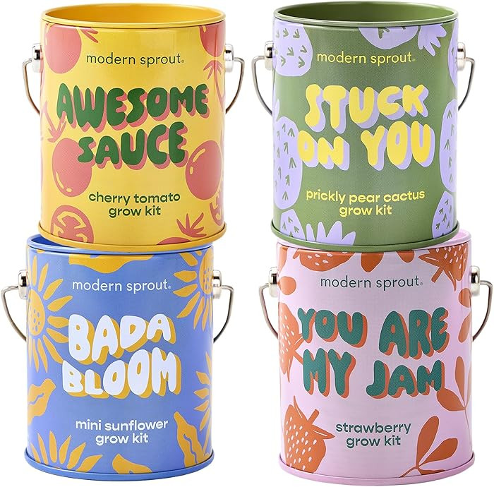 Modern Sprout Complimentary Color Grow Kits (Pack of 4) - Seed Starter Kit - Includes Organic Str... | Amazon (US)