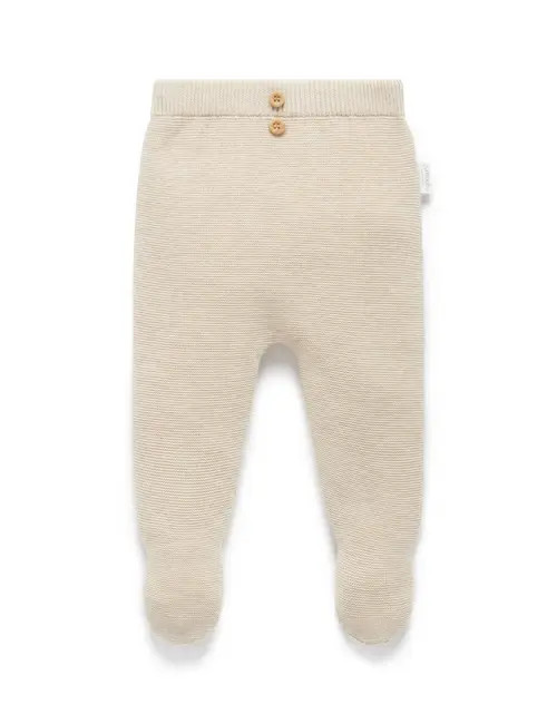Purebaby Textured Knit Legging in Wheat Melange at Nordstrom, Size 12-18M | Nordstrom