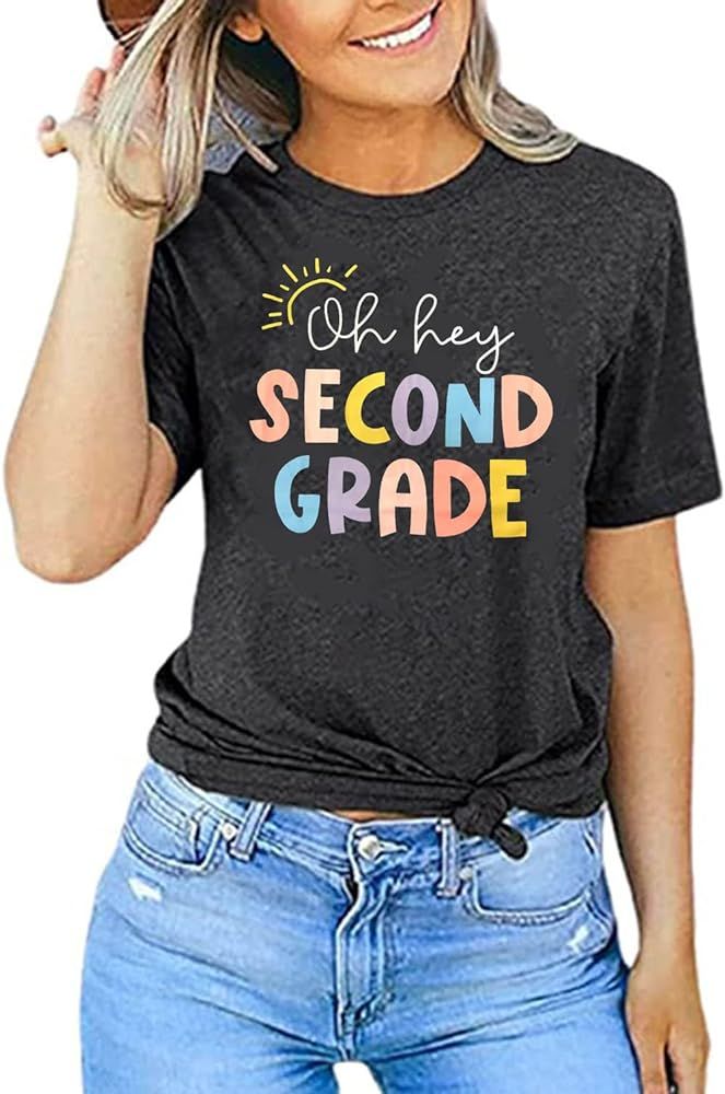 Oh Hey Second Grade Teacher Shirt Tee Women 2nd Grade Teacher Tee Shirt Kindness Inspirational Teach | Amazon (US)