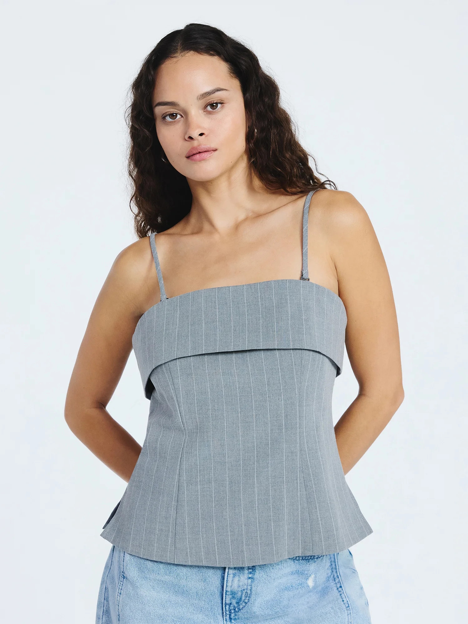 Scoop Women's Fold Over Bandeau Top, Sizes XS-XXL | Walmart (US)