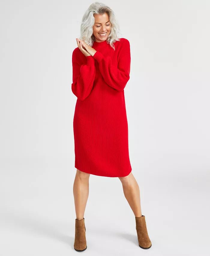 Women's Mock-neck Sweater Dress, Regular & Petite, Created for Macy's | Macy's