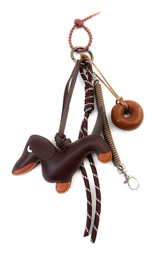 VersaKits Adorable Keychain Bag Charms Leather Dog Dachshund & Spring Cord and Stylish Rope & Bagel, Fun Decorative Accessories Keychains for Purses Bags Backpacks Car Keys | Amazon (US)