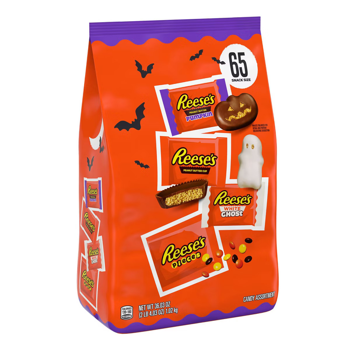 Reese's Peanut Butter Assorted Chocolate Halloween Candy Variety Bag - 65pc/36.03oz | Target