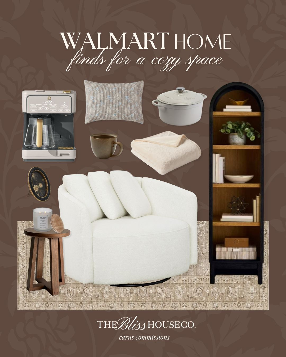 Cozy home finds all from Walmart! 

Accent chair, side table, rug, coffee maker, pillow, mug, winter coziness, cabinet, reading nook, comfy home finds, affordable furniture, Walmart home. 

 #LTKHome #LTKFindsUnder50 #LTKFindsUnder100