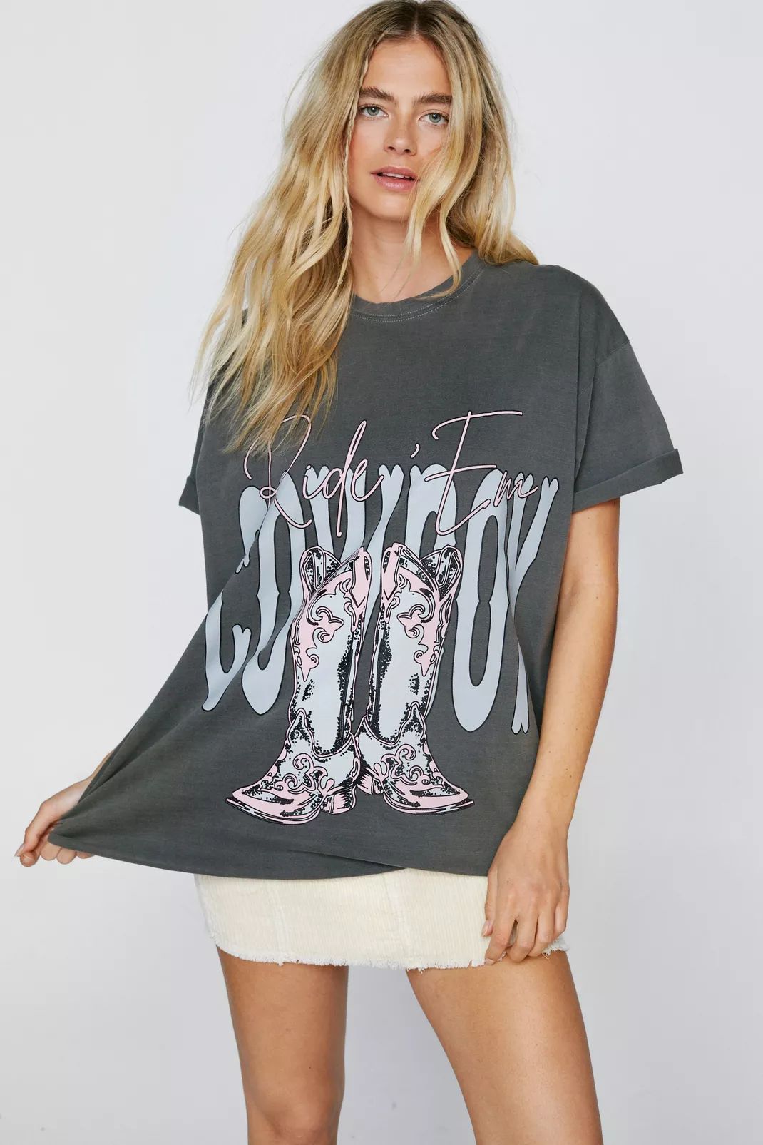 Cowboy Graphic Overdye T-Shirt | Nasty Gal (US)