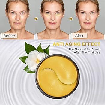 24k Gold Under Eye Patches - 60 Pcs Eye Mask Pure Gold Anti-Aging Collagen Hyaluronic Acid Under ... | Amazon (US)
