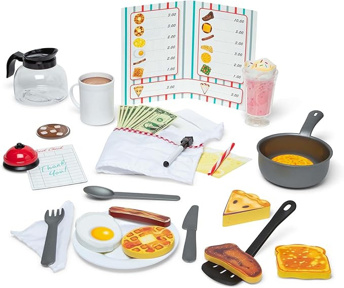 Melissa & Doug Star Diner Restaurant Play Set (41 pcs) - Pretend Play Food, Restaurant Toy Set Wi... | Amazon (US)