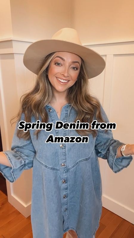 Loving both of these denim pieces for Spring 💛 The dress, skirt, top & both pairs of boots are all linked on my @shop.ltk & my Amazon storefront! 

#LTKstyletip #LTKshoecrush #LTKVideo