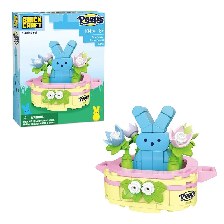 Brickcraft PEEPS Blue Bunny Easter Basket Building Kit (104-Piece Set), Easter Brick Toy, Candy C... | Walmart (US)