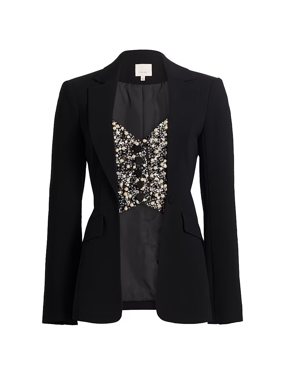 Women's Cynthia Embellished Single-Breasted Blazer - Black - Size 6 | Saks Fifth Avenue