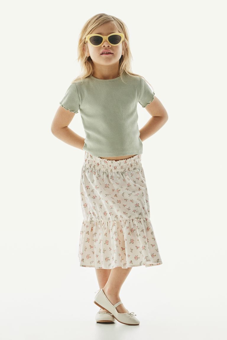 Floral-patterned Skirt - Cream/floral - Kids | H&M US | H&M (US + CA)