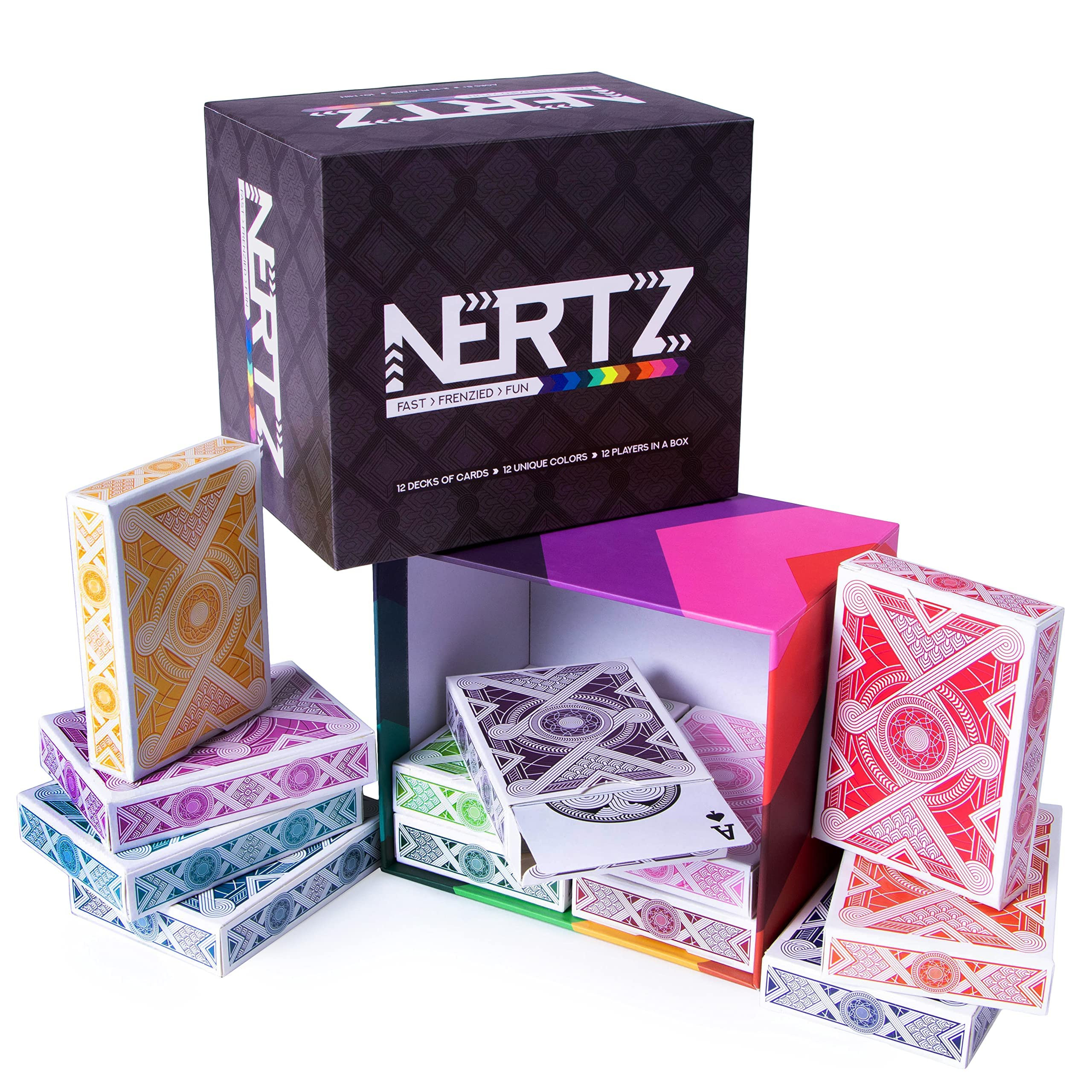Brybelly Nertz Card Game 12 Decks of Standard 3.5 x 2.5 Wide Poker Cards - Playing Cards 12 Pack ... | Amazon (US)