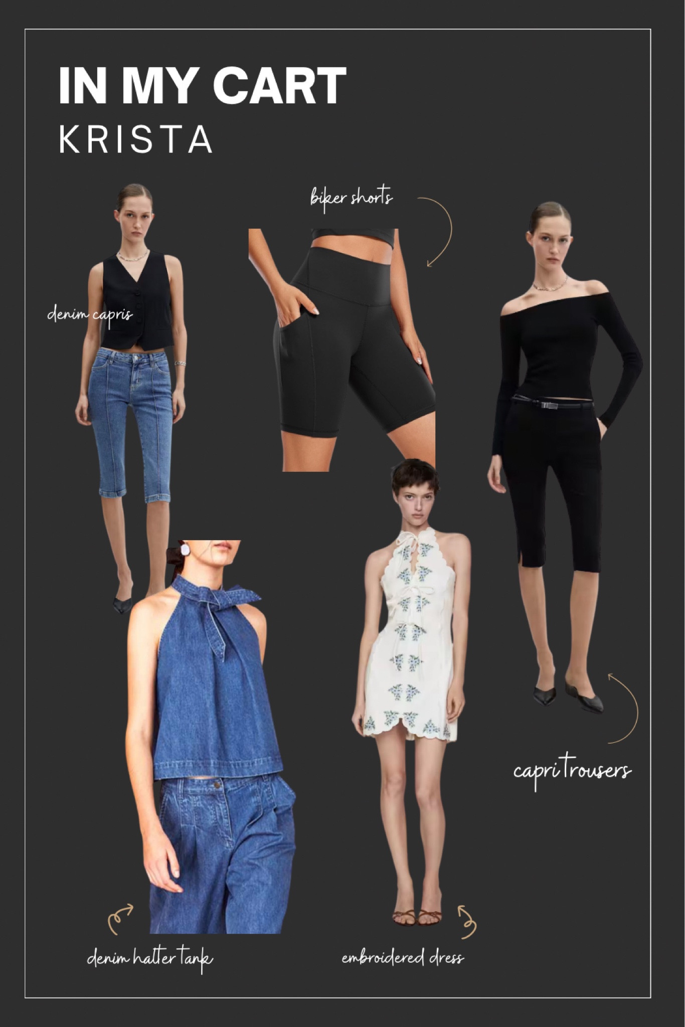 In My Cart - Krista 
#capris #denimtank