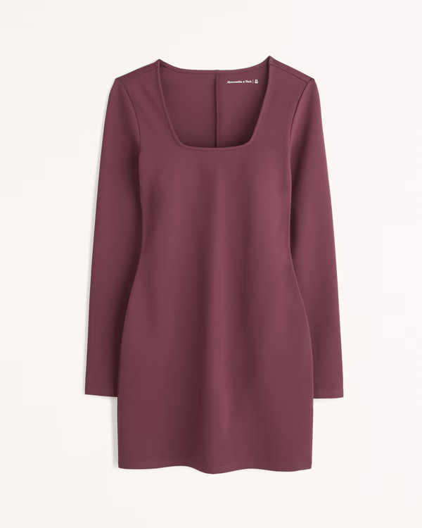 Women's Split-Cuff Ponte Squareneck Mini Dress | Women's Dresses & Jumpsuits | Abercrombie.com | Abercrombie & Fitch (US)