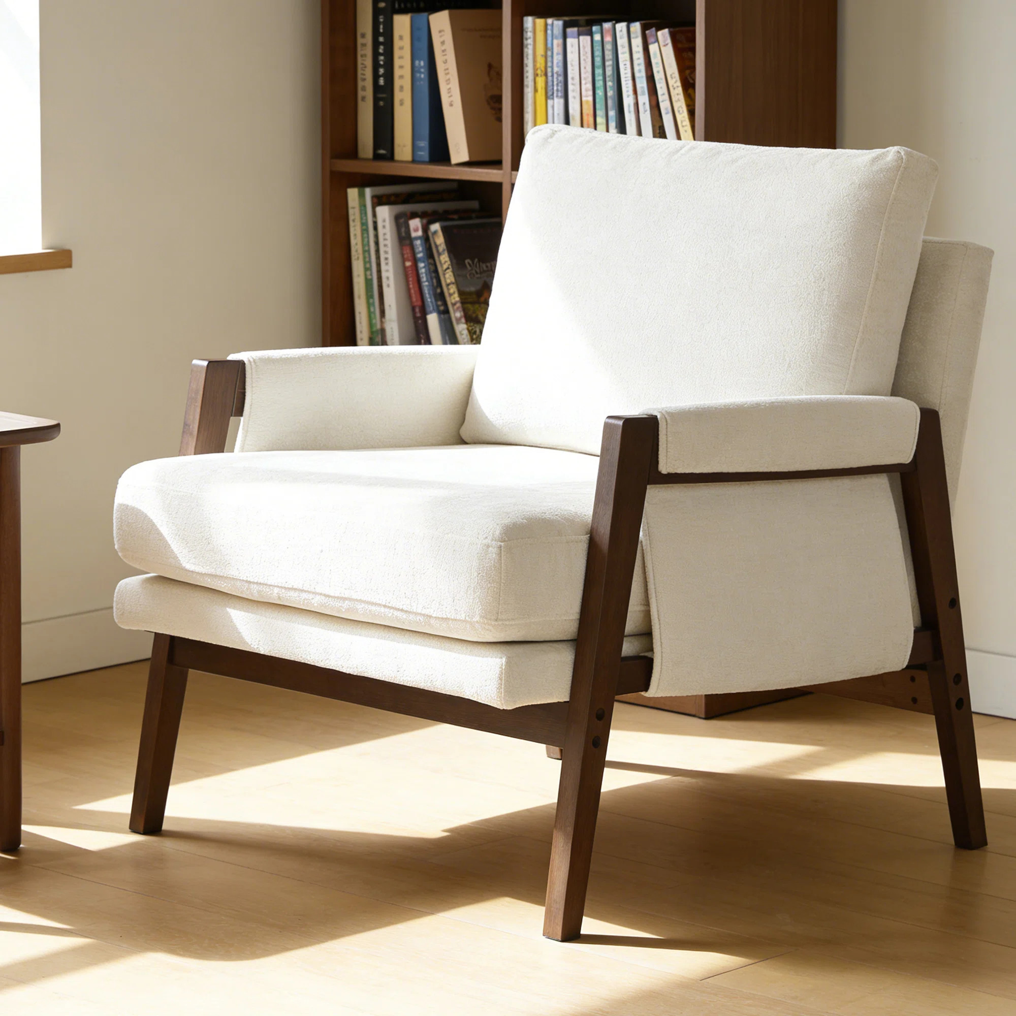 Brayven Accent Chair - 30" Wide Scandinavian Style Plush Fabric Cushion Solid Wood Frame | Wayfair North America