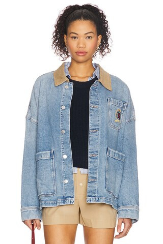Tommy Jeans Relaxed Chore Jacket in Denim Light from Revolve.com | Revolve Clothing (Global)