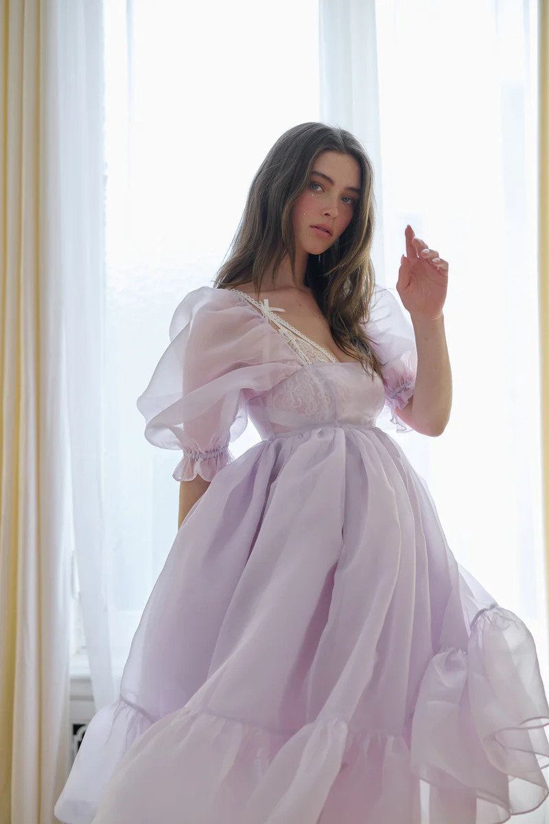 The Thunder Cloud French Puff Dress | Selkie Collection