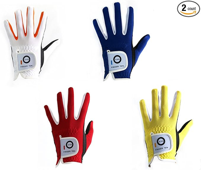 FINGER TEN Golf Gloves Junior Kids Youth Toddler Boys Girls Left Hand Right Hand Dura Feel White ... | Amazon (US)