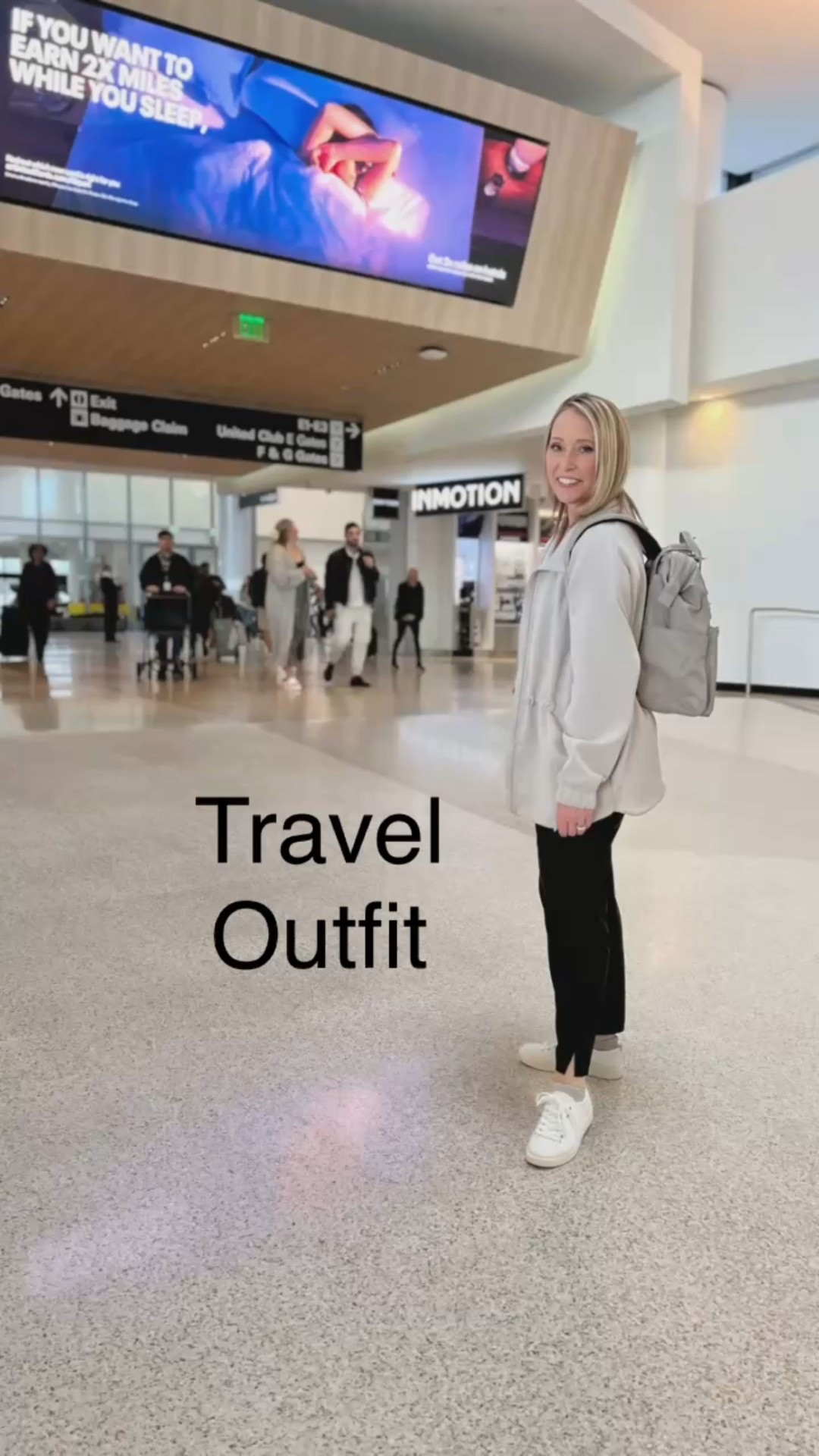 Travel Fit: So many perfect pieces!
Favorites white sneakers! So comfortable and great with pants, shorts, and dresses! Fits TTS 
Number 1 travel pants from Athleta year after year!
Baggallini travel backpack: chic, lightweight, luggage sleeve, laptop pocket, RFID card slots, lots of organizer pockets 
Target jacket: lightweight, super soft, stretchy, adjustable waist cinch 
Built in bra tee from Shebird for perfect travel comfort 

#LTKTravel #LTKShoeCrush #LTKSummerEdit