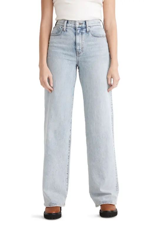 Madewell High Waist Superwide Leg Jeans in Hollyhurst Wash at Nordstrom, Size 28 | Nordstrom