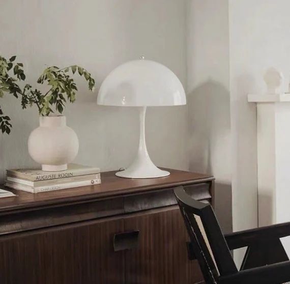 Mushroom Lamp White Acrylic Table Lamp Mid Century Modern | Etsy | Etsy (US)