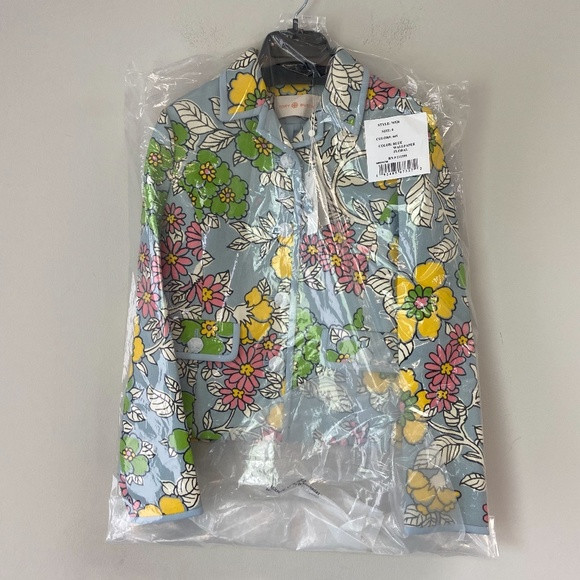 COPY - Tory Burch Blue Wallpaper Floral Blazer NEW | Poshmark