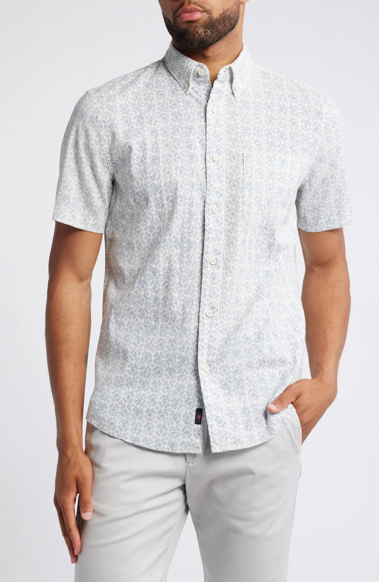 Faherty Breeze Short Sleeve Linen Blend Button-Up Shirt | Nordstrom | Nordstrom