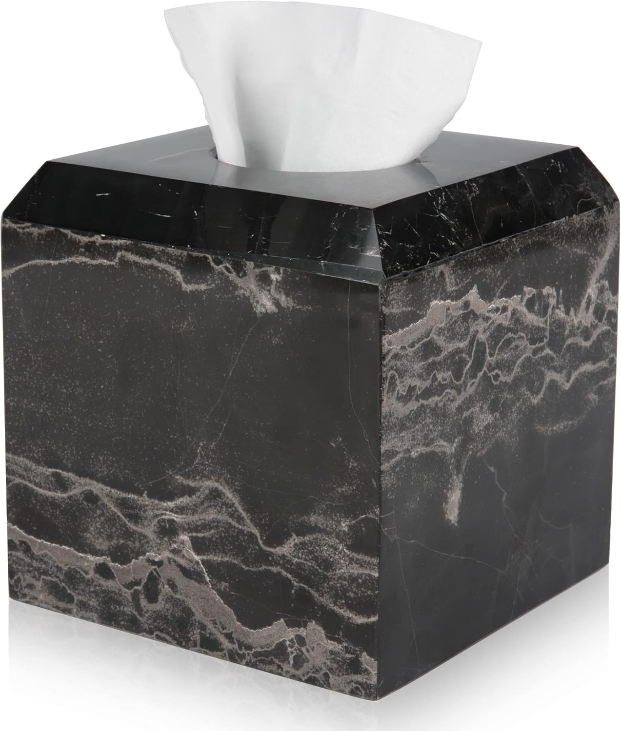WORHE Tissue Box Cover Holder True Natural Marble Paper Holder Heavy Duty Square Tissue Paper Hol... | Amazon (US)